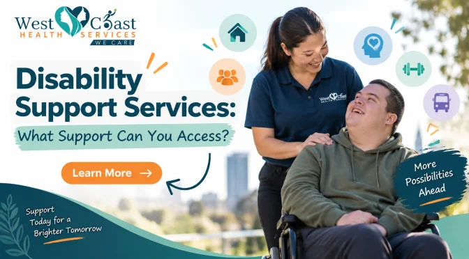 Disability support services helping a person access personalised care, community support and greater independence.