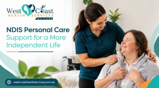 NDIS personal care improve your independence at home with personalised support from a caregiver assisting a participant.